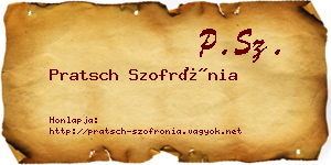 Pratsch Szofrónia névjegykártya